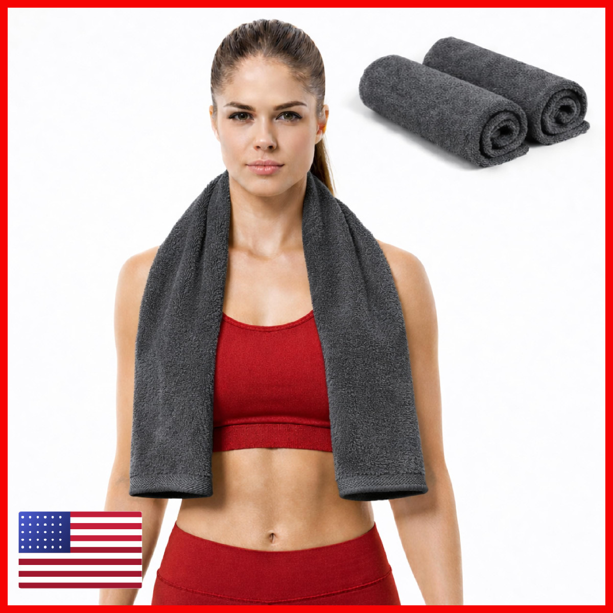Eoc Evolution Of Cotton Sports Towel – Double Pack 2 Pieces 12X51 Dark Gray 100
