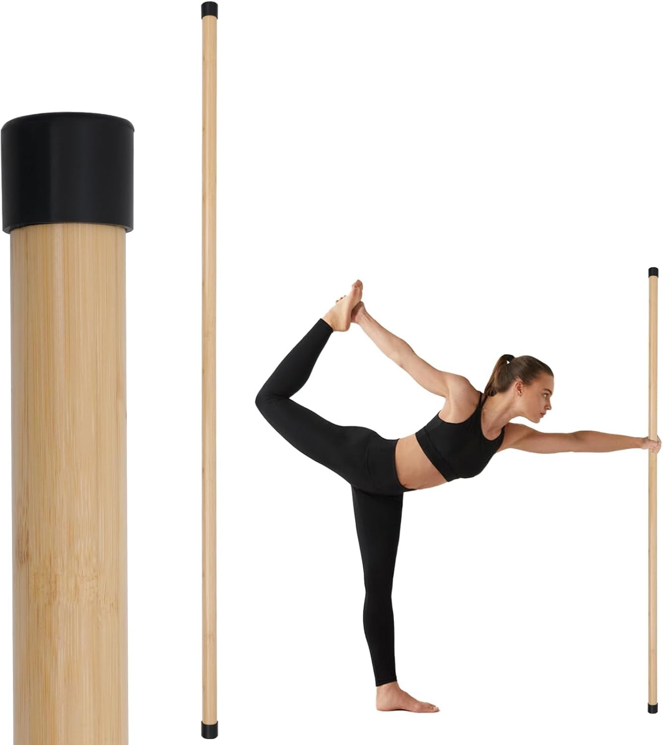 Yoga Stick 58 Inches Exercise Stick for Stretching Mobility Balance Pilates