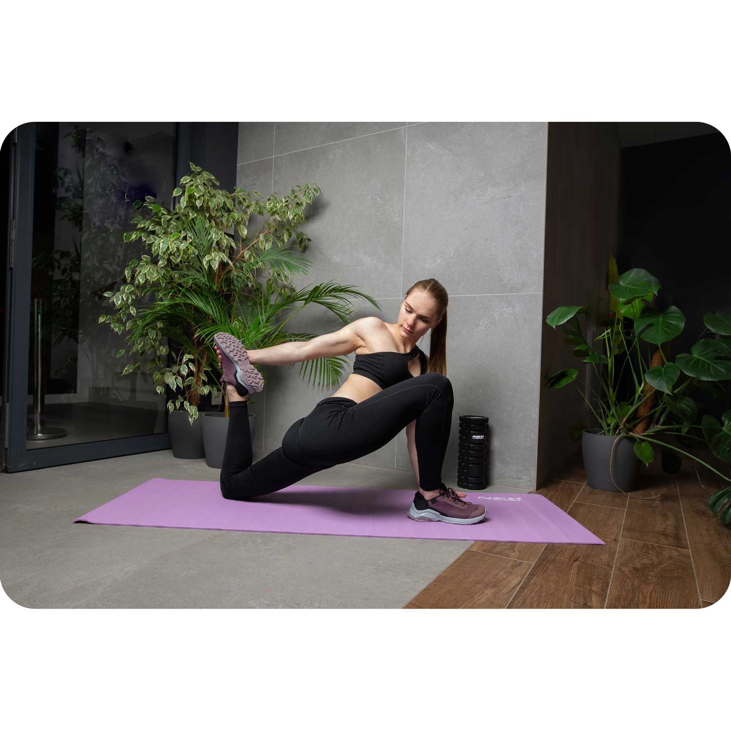 Neo-Sport Fitness Mat 173x61cm Purple – Non-Slip & Waterproof, Ideal