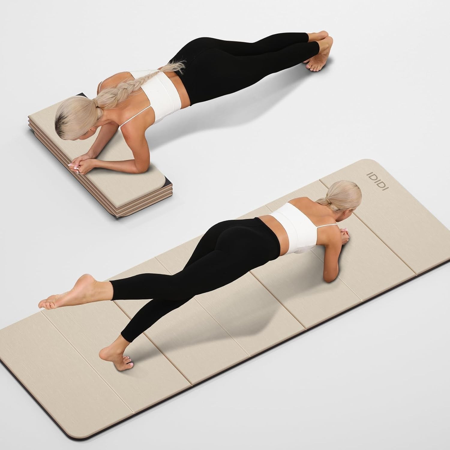Foldable Yoga Mat Extra Thick 0.32 Inches(8mm SGS-certified odorless POE.
