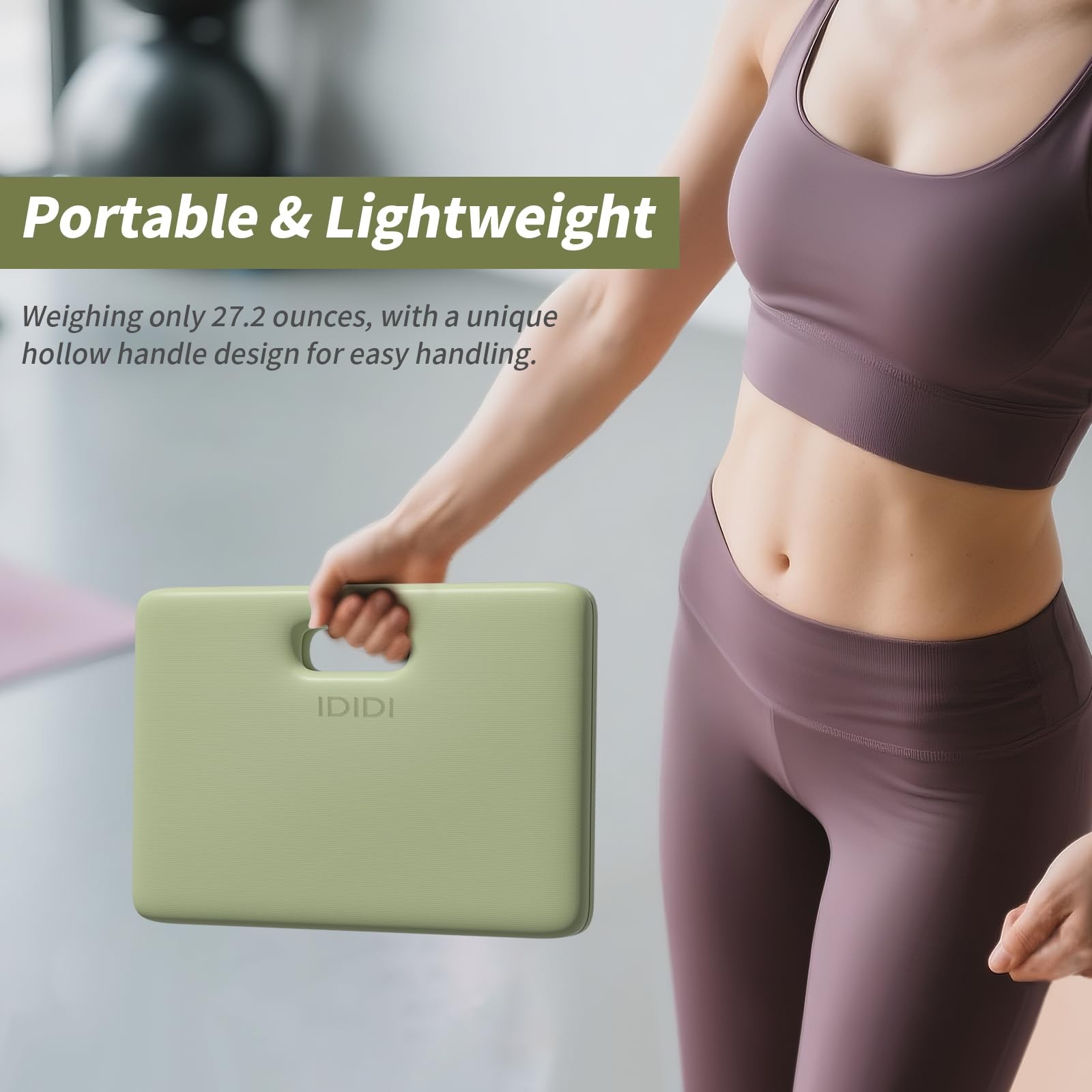 Foldable Yoga Knee Pads Cushion Mat 12x17x1 Inch Non Slip Handle Support