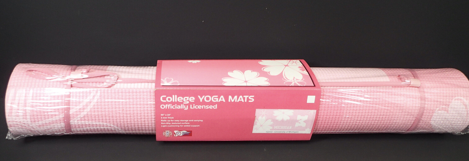 College Yoga Mat 3MM Thick Fitness Exercise Pad Gym 68×24 University of Michigan