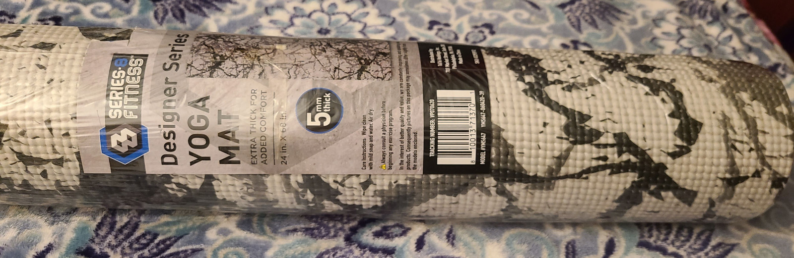 8 Series Fitness Designer Series Yoga Mat 5mm Thick White And Black SKU#3295912