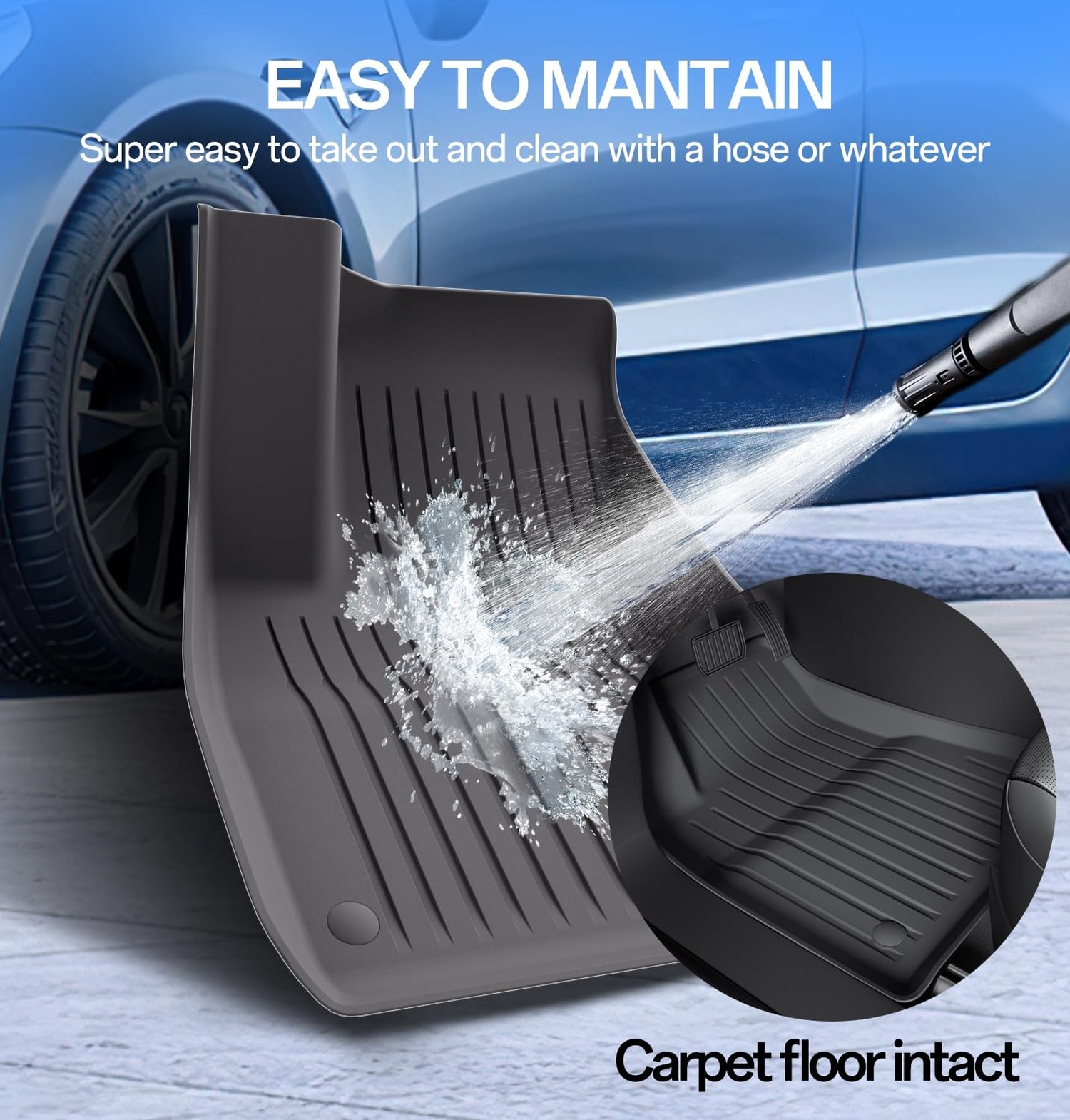 Floor Mats Fits for Tesla Model 3 2023-2018 – All Weather TPE Custom Fit Car …