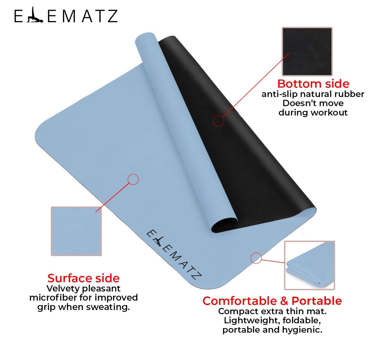 Pilates Reformer Mat Blue