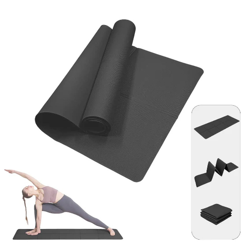 Solana 4mm Non-Slip Yoga Mat with Nylon Strap for Home Fitness & Pilates