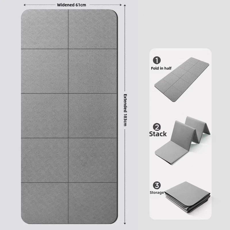 Eco-Friendly TPE Foldable Yoga Mat Double-Sided Non-Slip Travel Pilates