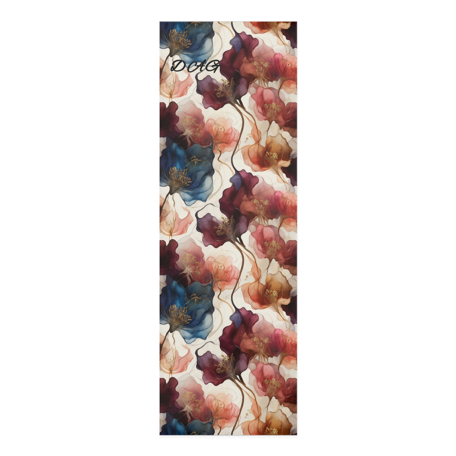 Personalized Yoga Mat, Watercolor Floral, Pilates, Gym, Exercise Equipment,