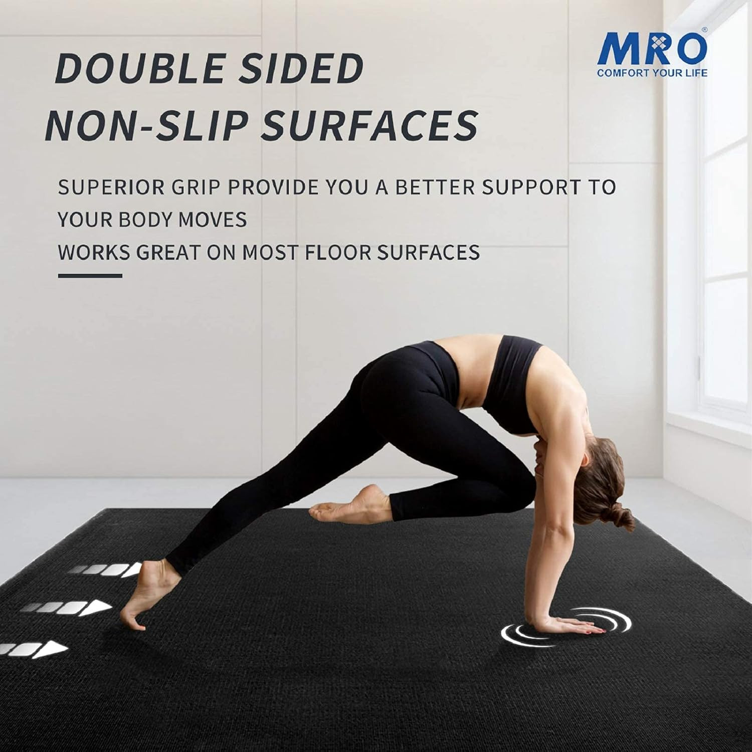 Extra Large Non-Slip Yoga Mat, Thick & Wide for Home Gym, Ideal for Fitness
