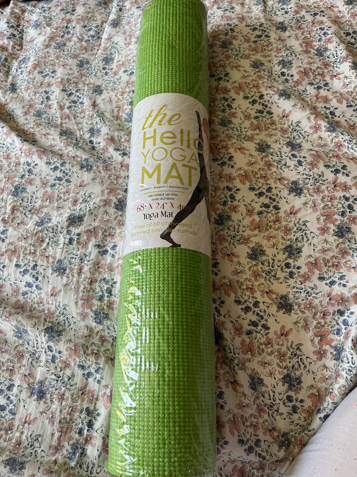 The Hello Fit Yoga Mat 68″x 24″x 4mm Green