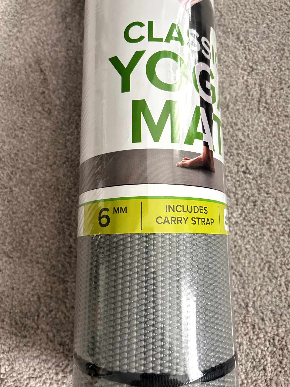 Gaiam Essentials Premium Yoga Mat With Yoga Mat Carrier Sling, 72 L X 24 W X 1/4
