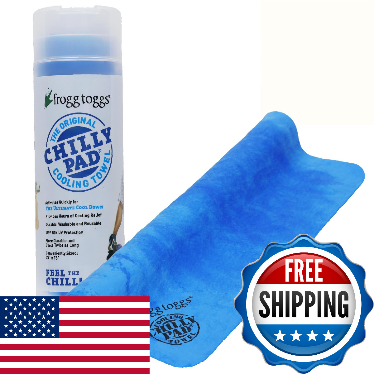 Frogg Toggs Chilly Pad Instant Cooling Towel Long Lasting Reusable Sports And
