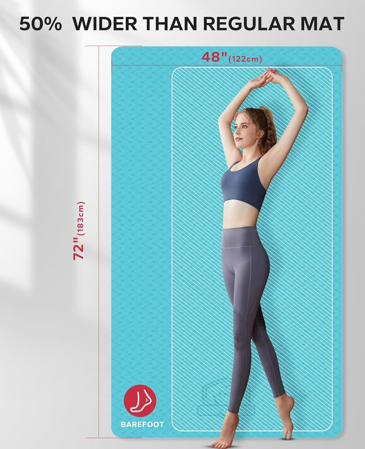 Extra Large Yoga Mat 72″x48″/78″x54″ 1/4″ & 1/3″ Thick Non-Slip Durable