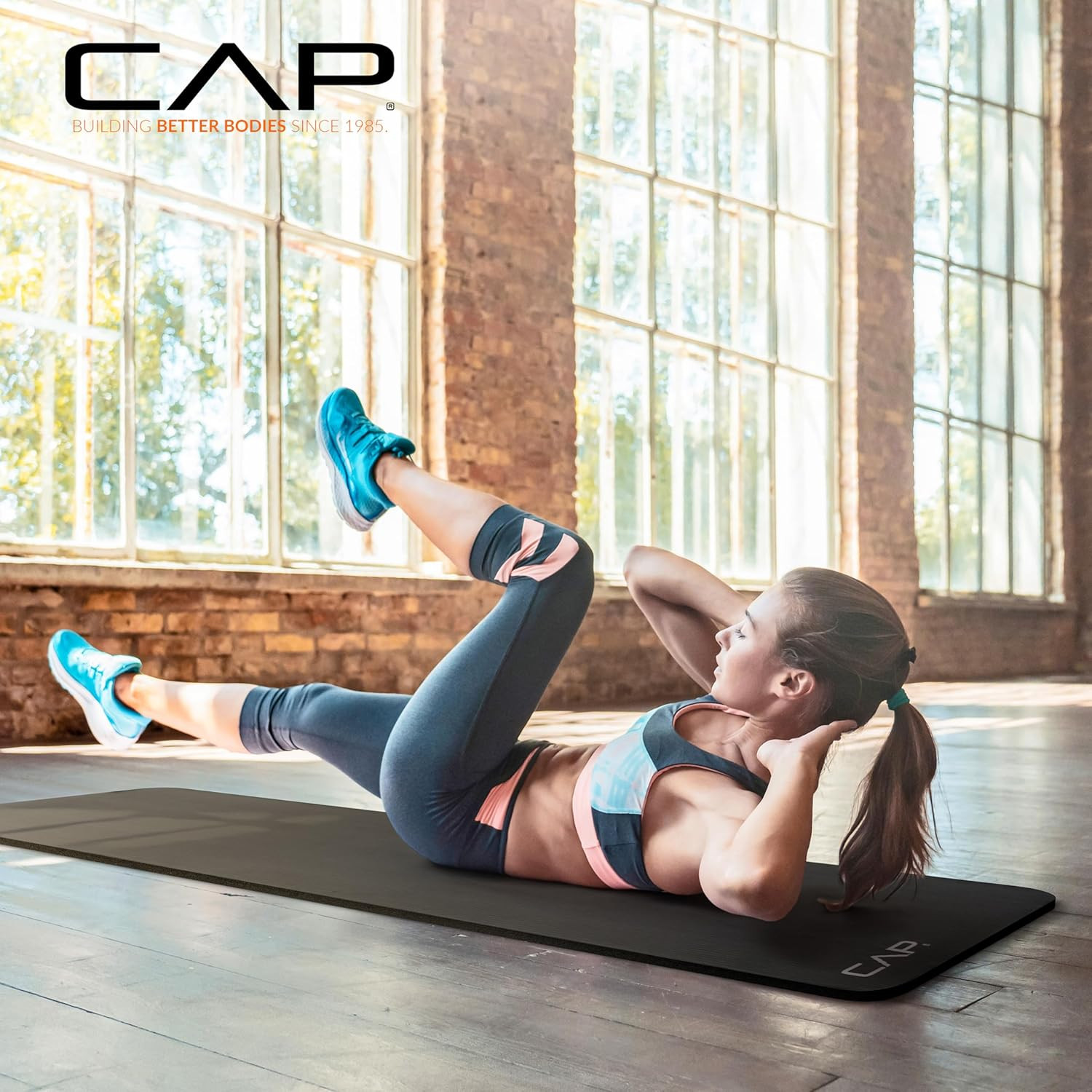 1-Inch High Density Exercise Yoga Mat with Strap | Multiple Colors