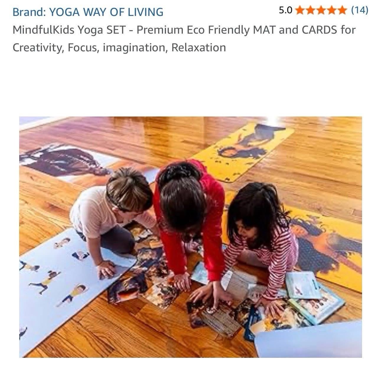 MindfulKids Yoga SET – Premium Eco Friendly MAT & CARDS, Creativity, Focus, Diva