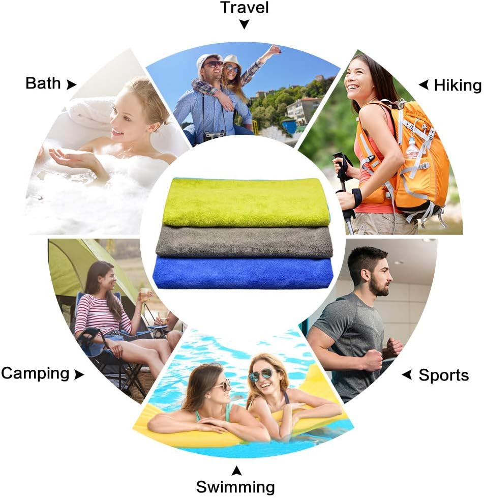 Microfiber Gym Towels Super Absorbent Compact Travel Workout Towel Quick Dry Cam