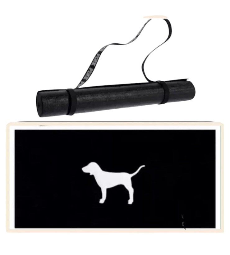 Victoria’s Secret PINK Yoga Mat Gym Sport Exercise Dog Logo Mat Black NWT