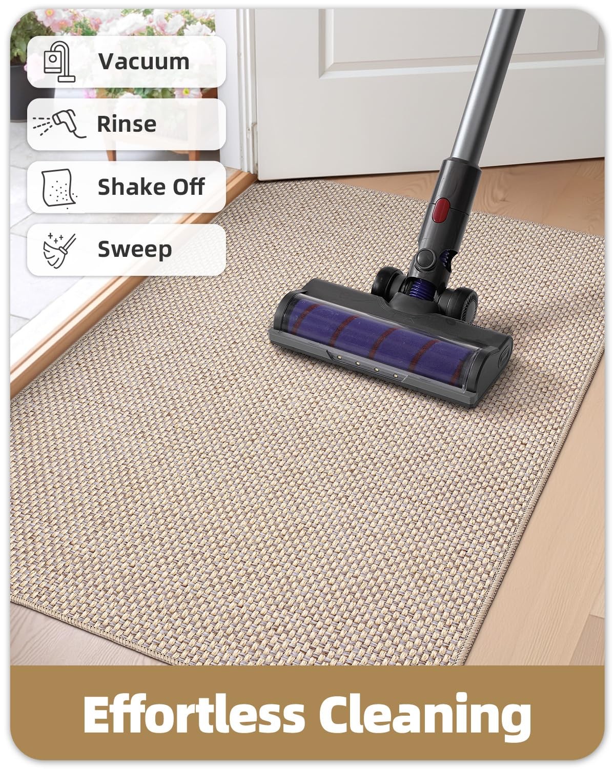 Dirt Trapping Mat Indoor, Non Slip Doormat, Woven Entrance Carpet, Clean…