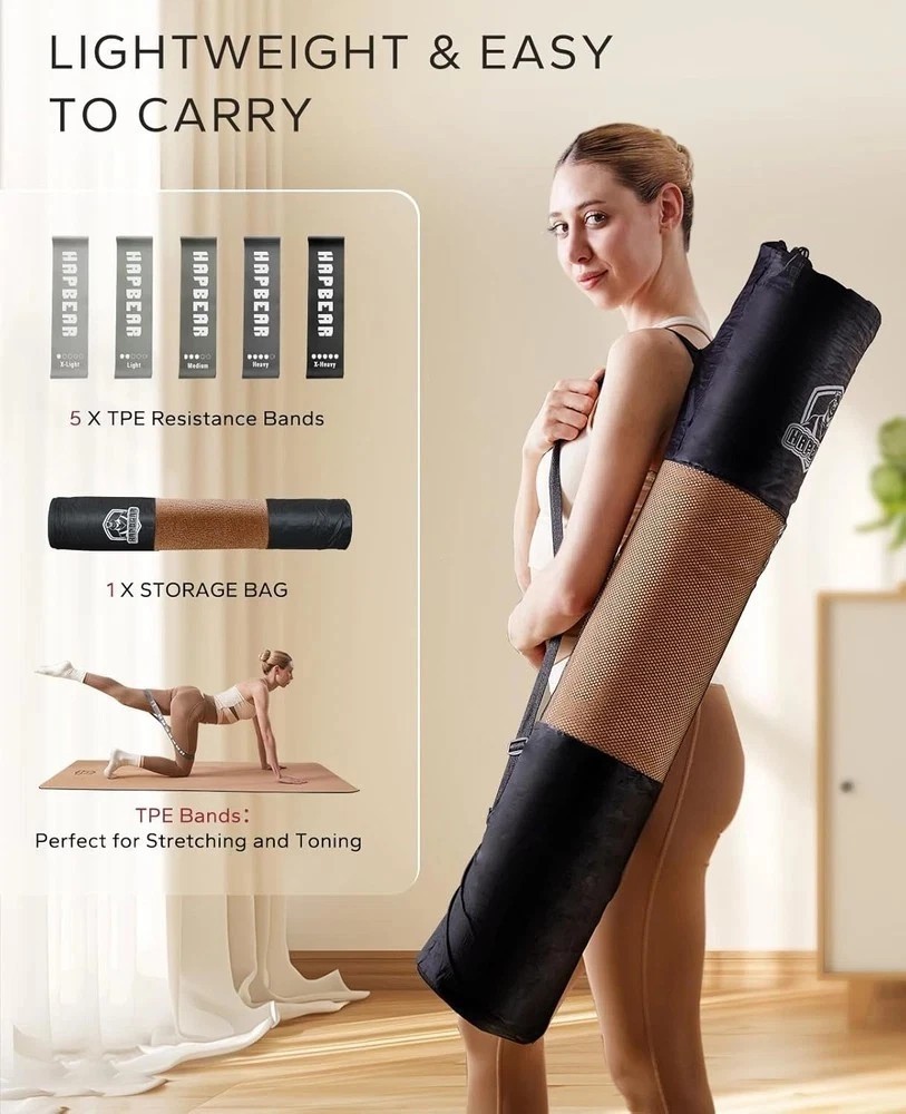 Large Cork Yoga Mat – 72″X36″ Wide Non-Slip for Home Workout, Yoga, Pilates