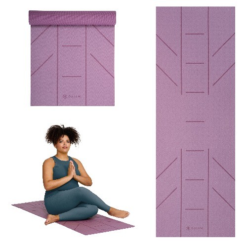 Gaiam 6mm Ultra-Sticky Alignment 1 Yoga Mat – Viola