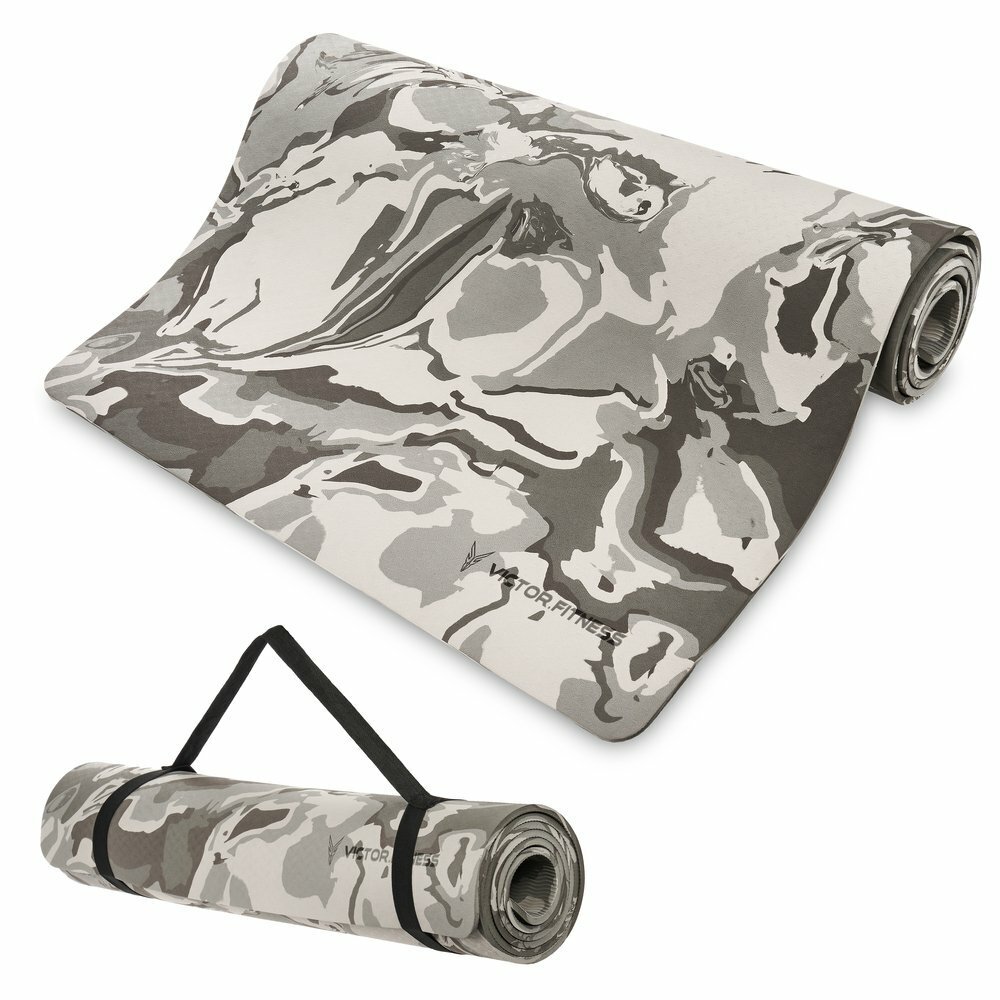 Victor Fitness VYGC2 Gray Camo TPE Yoga Mat with Red/Black X-Large Waist Trainer