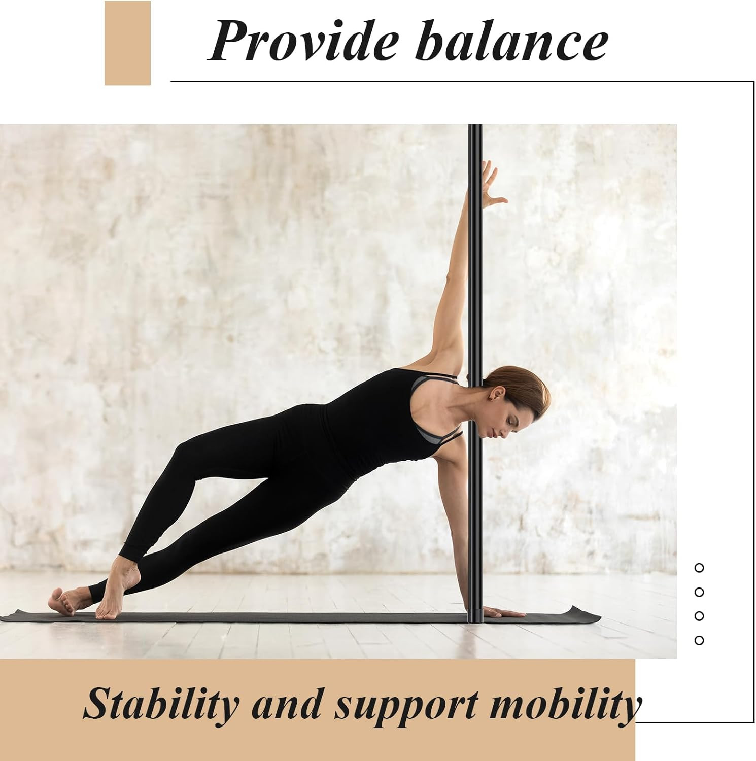 6/9 Pcs 5Ft Yoga Stick Bamboo Stretching Tool with Non-Slip Ends