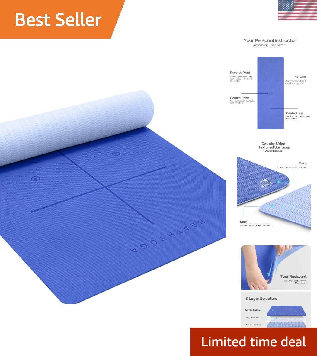 Extra Large Non-Slip Yoga Mat 72″ x 26″ – SGS Certified Eco-Friendly Design
