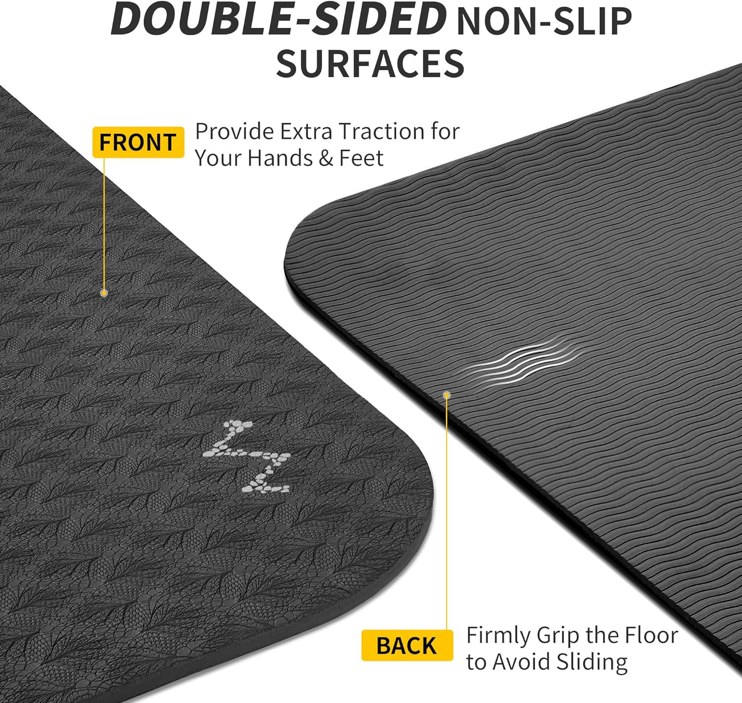 Extra Wide Yoga Mat for Women and Men (72″/84″X 32″X 1/4″) TPE Workout Mat, Non-