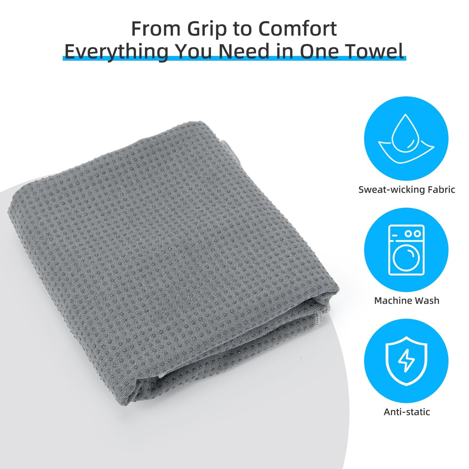 Non Slip Extra Thick Hot Yoga Towel with One Sweat Towel Microfiber Sweat