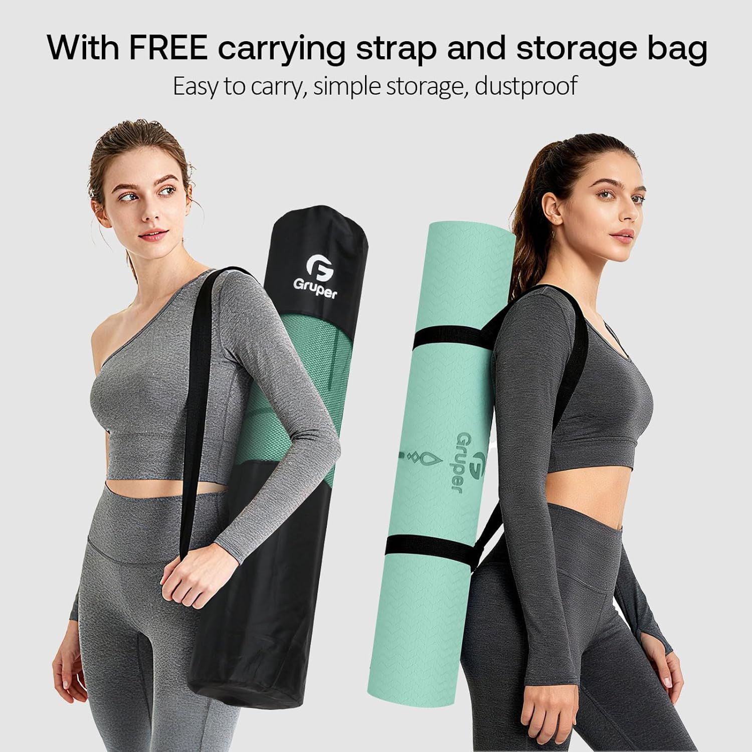 Yoga Mat Non Slip TPE Extra Wide Yoga Mat with Alignment Mark, 72″L X 32″W X 0.3