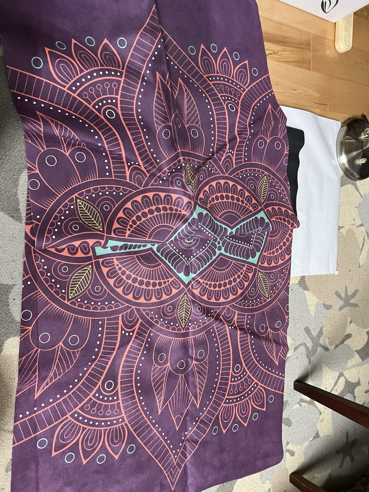 Gepson purple mandala-patterned thin Yoga Mat With Bag
