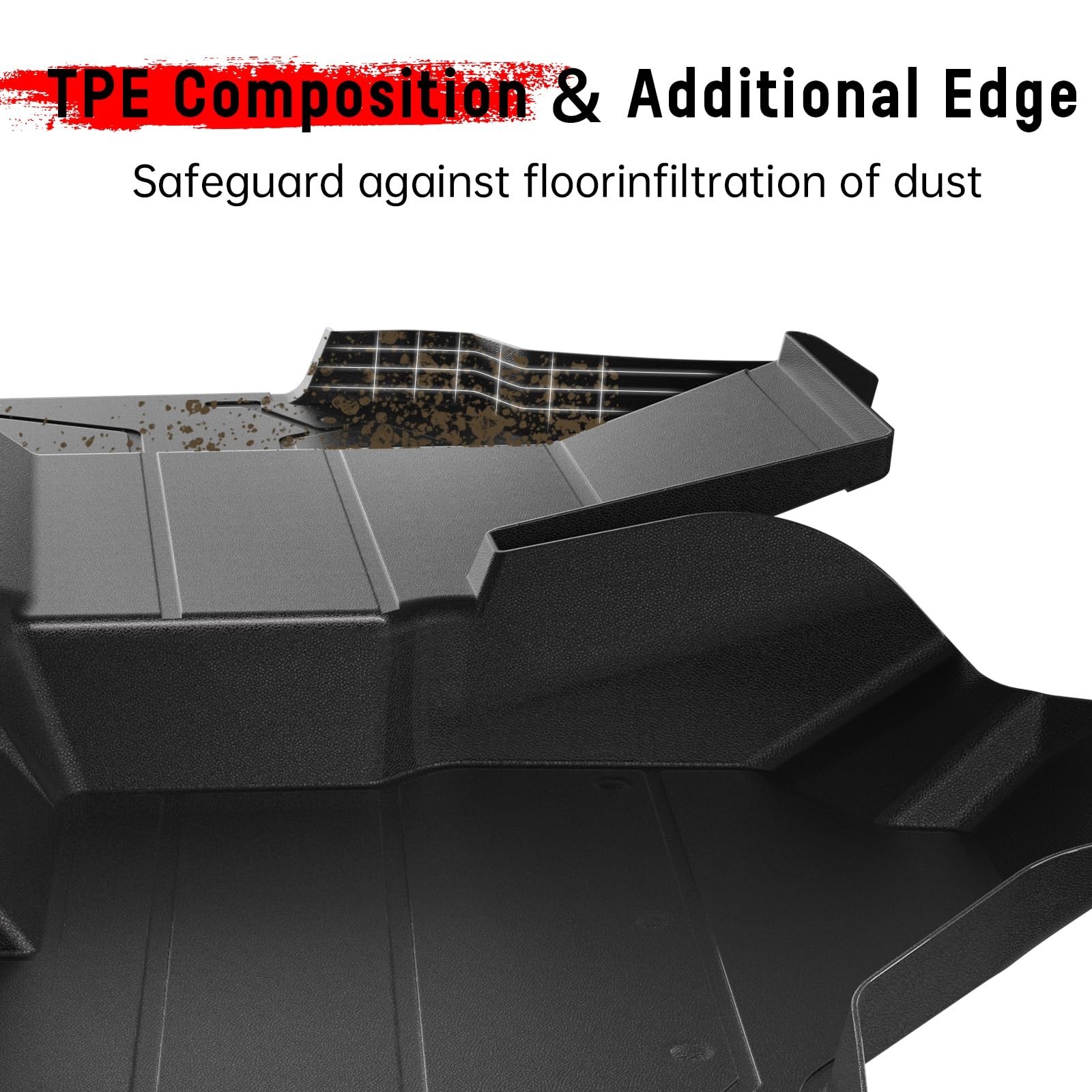 Front Floor Mats for Honda Pioneer 1000-5, TPE Floor Bed Liners UTV Front Row…