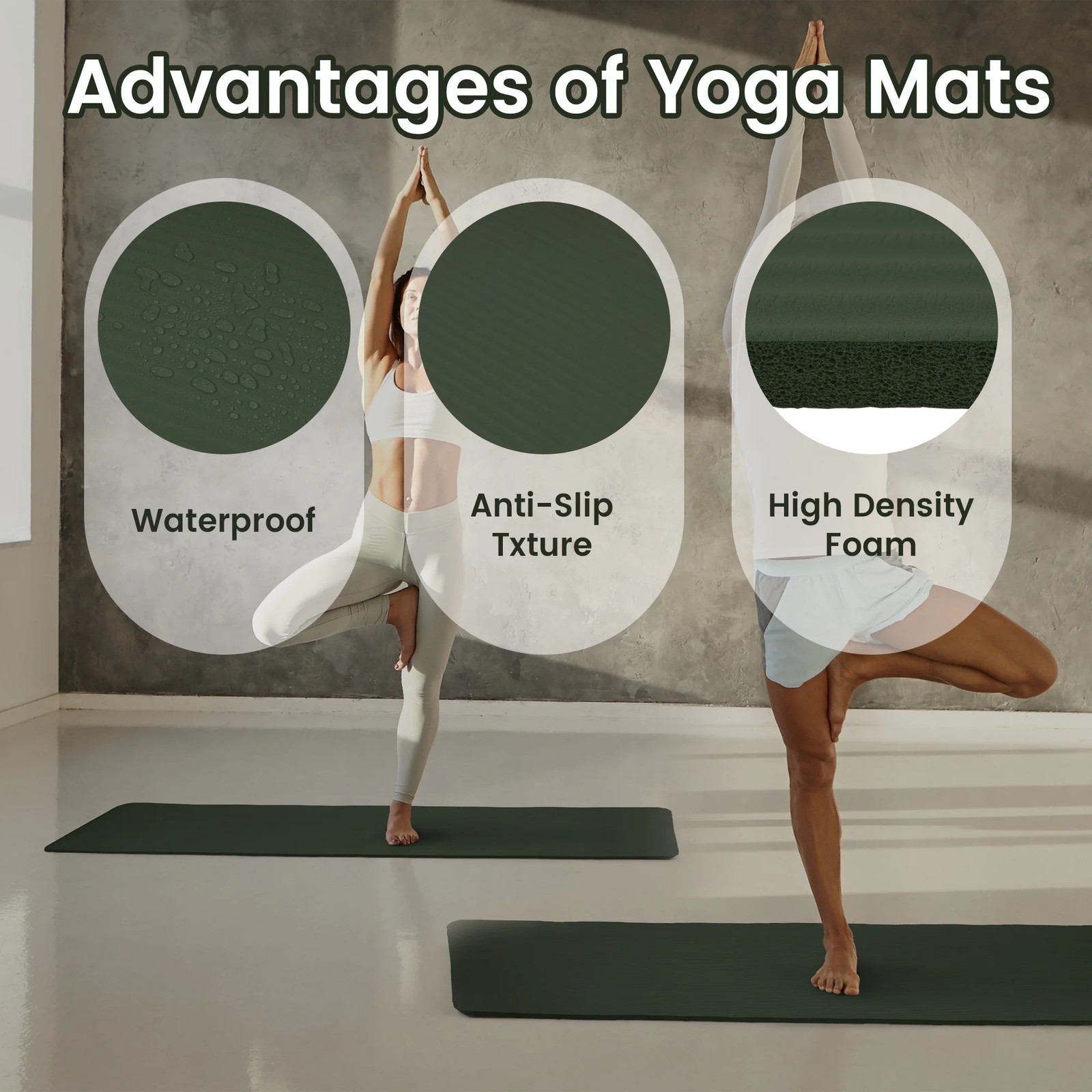 BalanceFrom Extra Thick 1/2″ Yoga Mat – 71″x24″ Non-Slip Exercise Mat with Carry