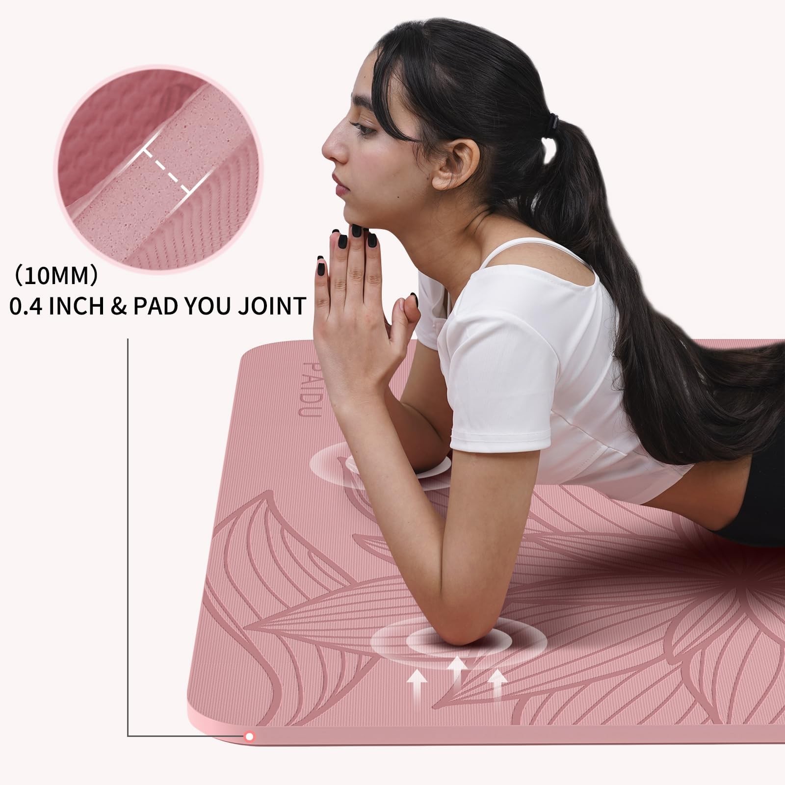 PAIDU Large Yoga Mat-72’x36’x0.4’ Extra Width ＆ Thick,C