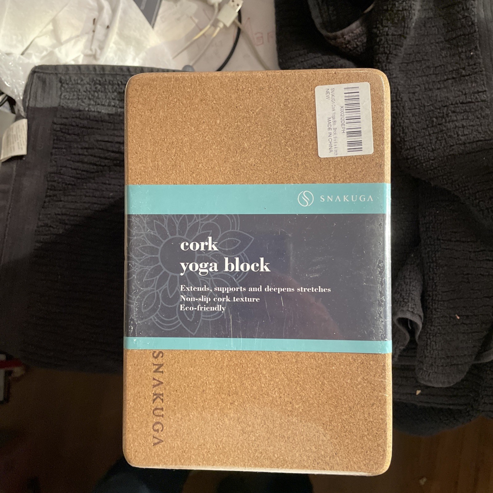 SNAKUGA Cork Yoga Block 2 Pack 9x 6x 4 Non-Slip & High Densit… New! Sealed