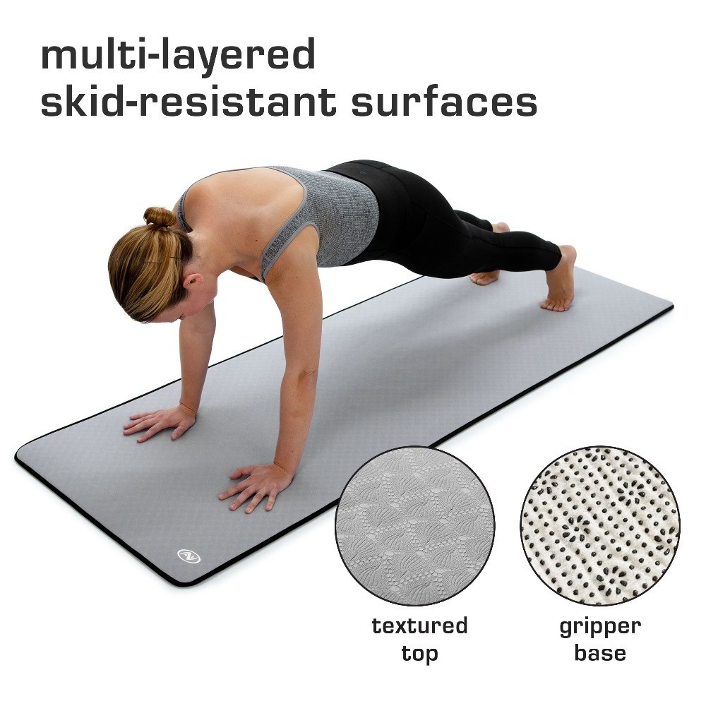 Deluxe High Density Foam Yoga and Fitness Mat, 8mm Thick, 72″ x 24″, 1 Count,