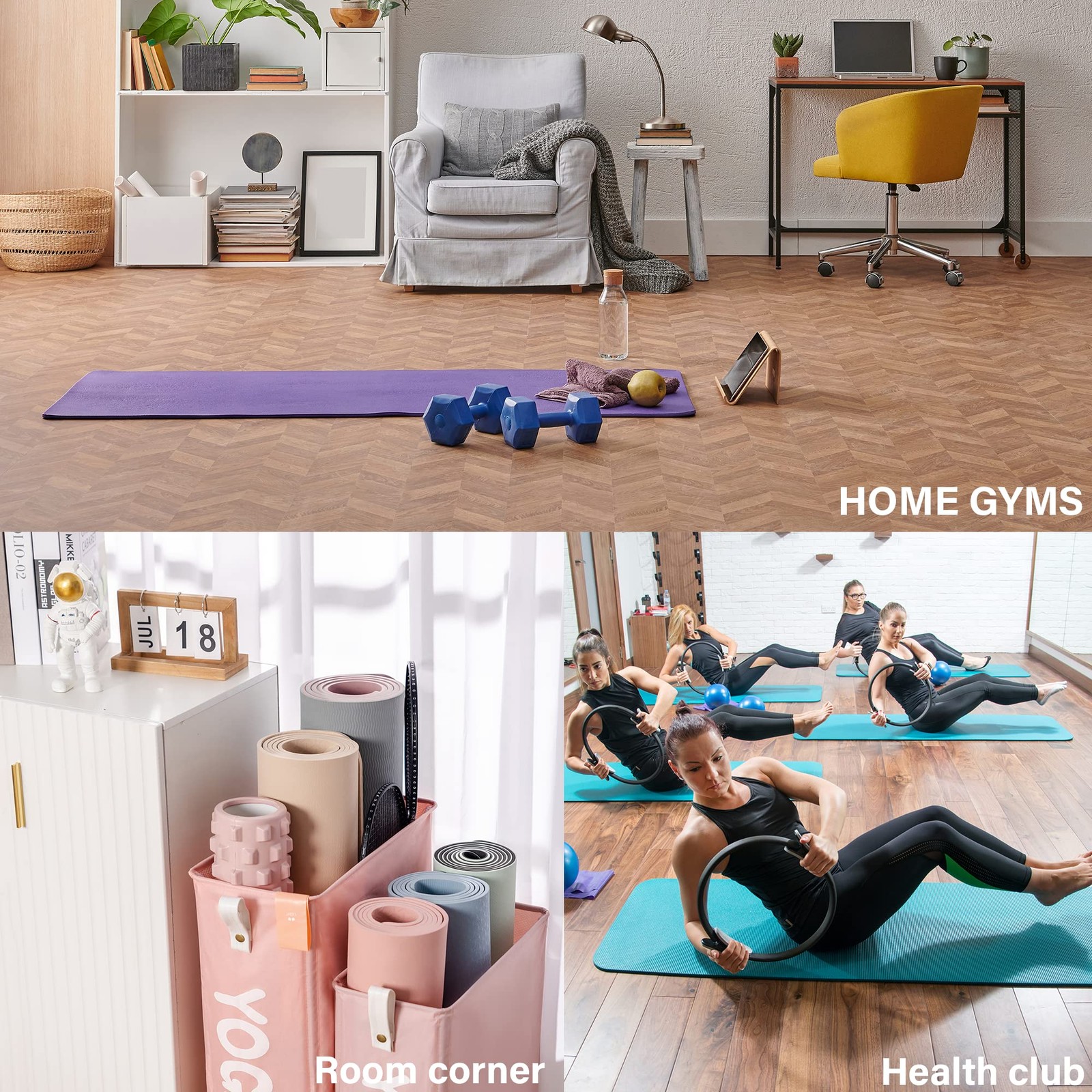Yoga Mat Storage Racks 22”, Home Gym Storage Rack for Foam Roller, Yoga Stra…
