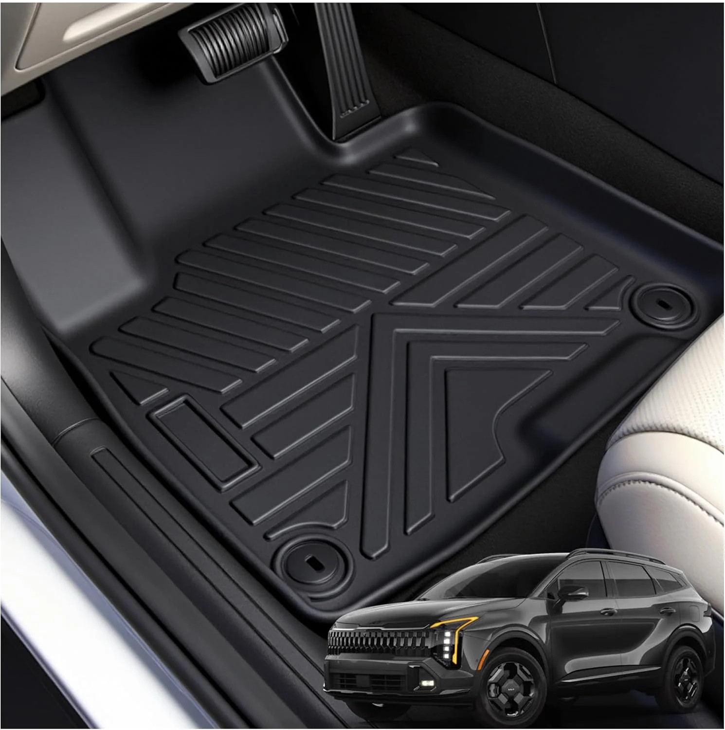 Floor Mats for 2026 Kia Sportage Gas 2023-2026, Full Coverage All Weather Floor