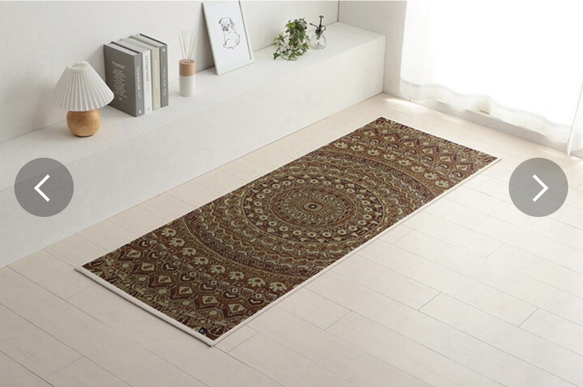 Authentic IKEHIKO Tatami Yoga Mat “Mandala” Brown Natural Igusa Made in Japan