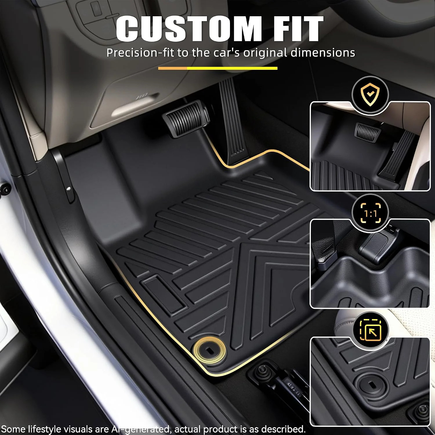 Floor Mats for 2026 Kia Sportage Gas 2023-2026, Full Coverage All Weather Floor