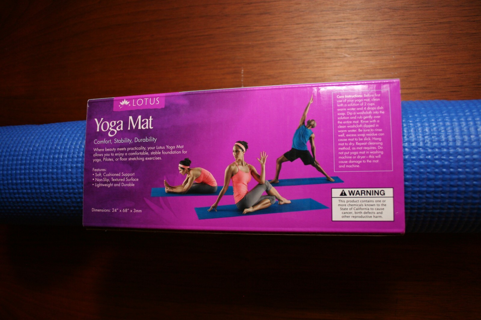 Lotus Yoga Mat 24″ x 68″ x 3mm Thick (Blue) ICON Health & Fitness, Inc.