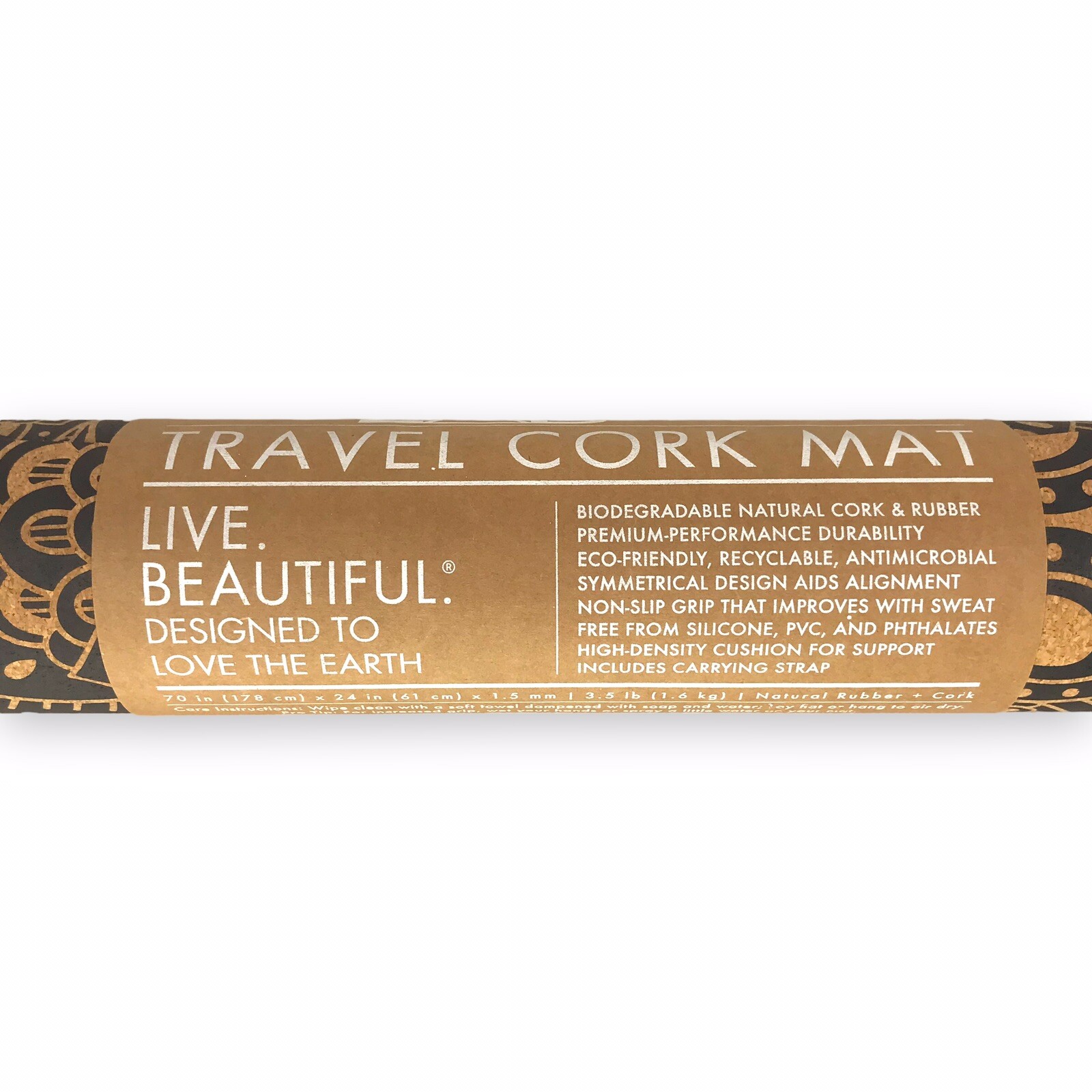 Yoga Design￼ Lab Travel Cork Mat ￼Ideal for Hot Yoga, Bikram, Ashtanga – Mandala