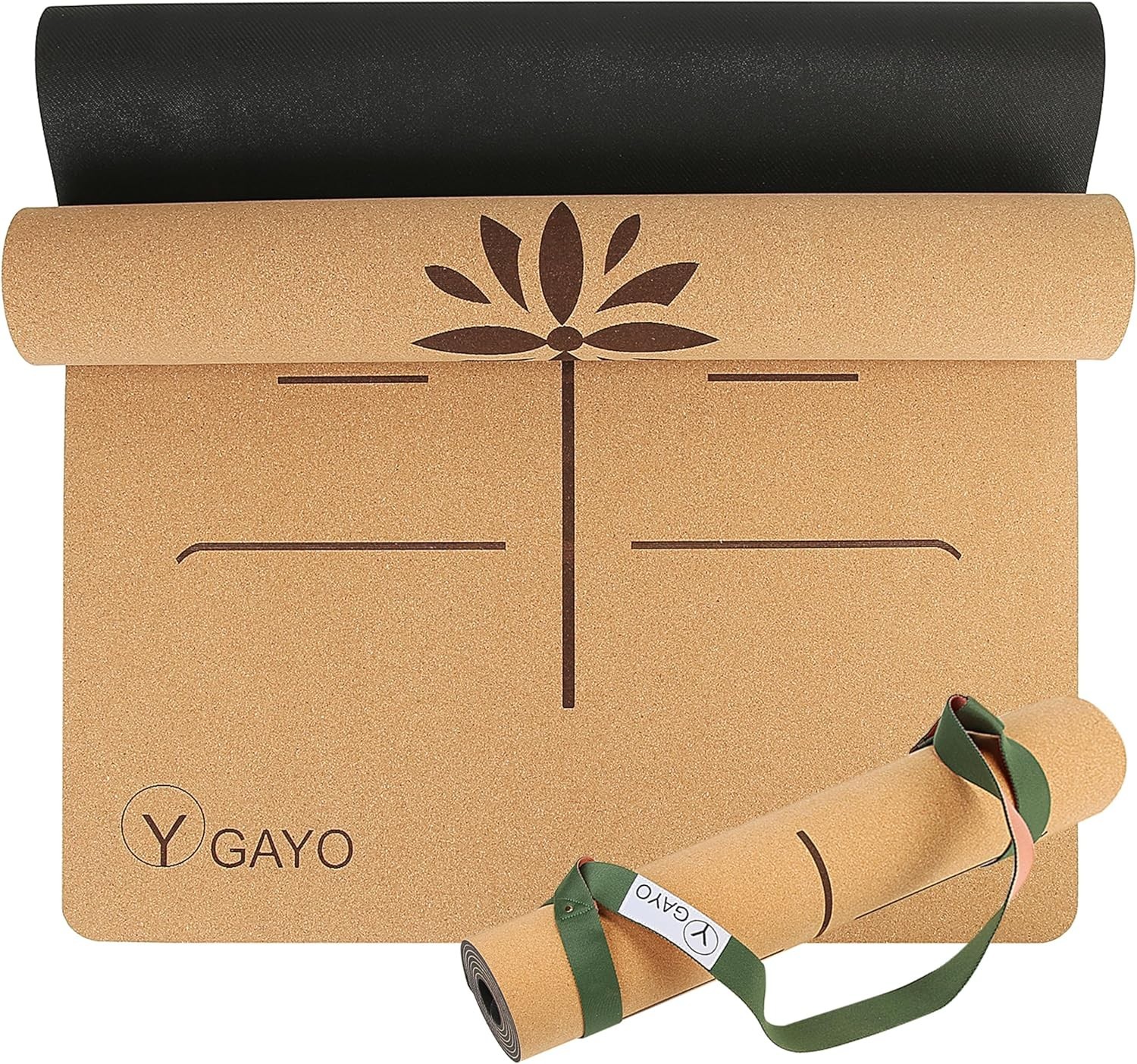 Yoga Cork Mat 5mm Eco-Friendly Non-Slip Alignment Support Travel Exercise