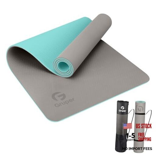Carbon Gray Non-Slip Yoga Mat – 0.31x24x72 Inches – Non-Slip