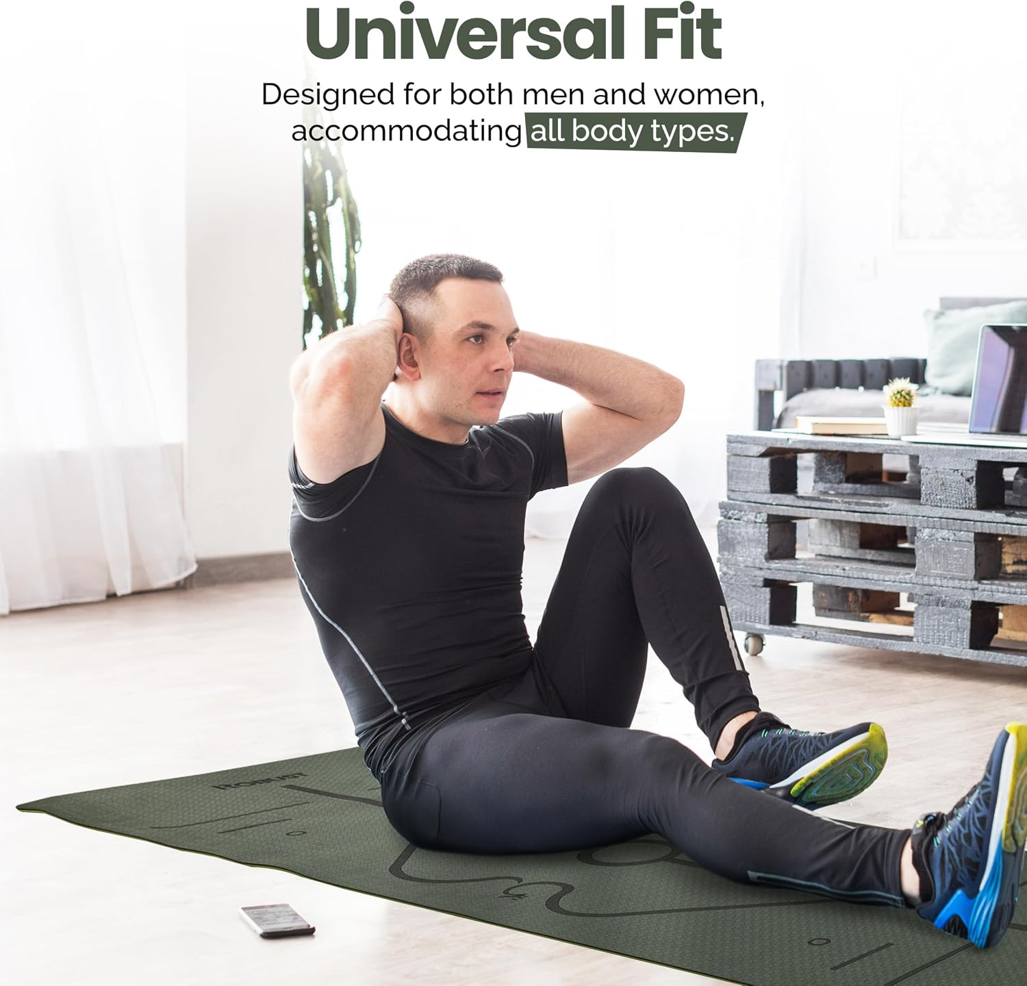 Extra Thick Yoga Mat 1/4 & 1/3 & 2/5 Inch – Non Slip Exercise Mat with Alignment