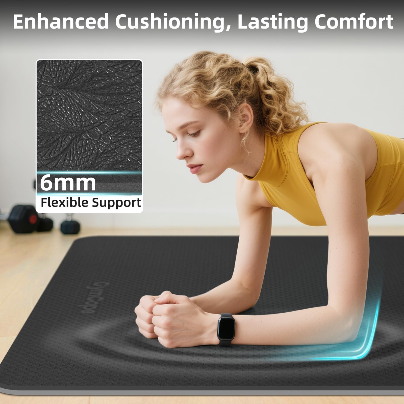 Extra Large Non-Slip Yoga Mat 72″x48″ or 78″x57″, Thick TPE for Home Gym, Pilate