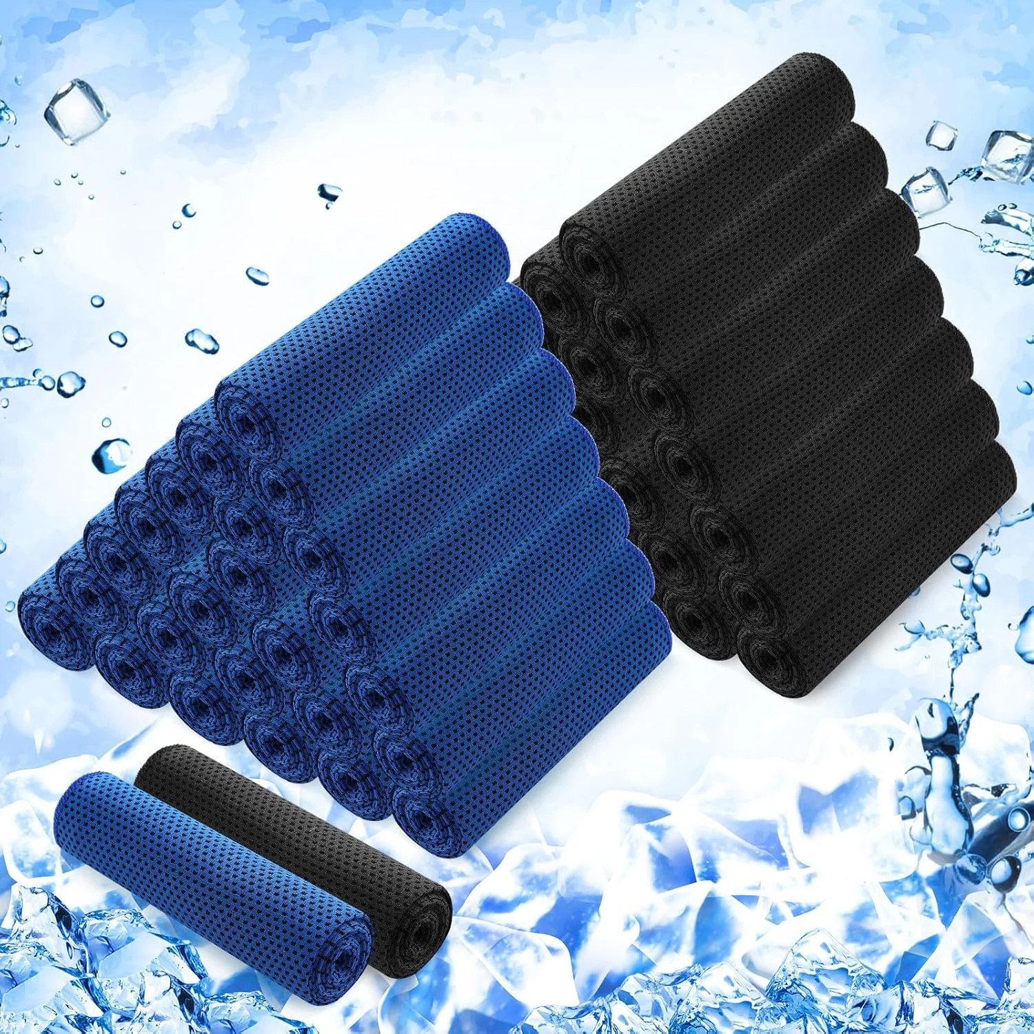 Hosuly 50 Pack Cooling Towels, 40″x12″ Yoga Towels Ice Breathable Soft Chilly Sw