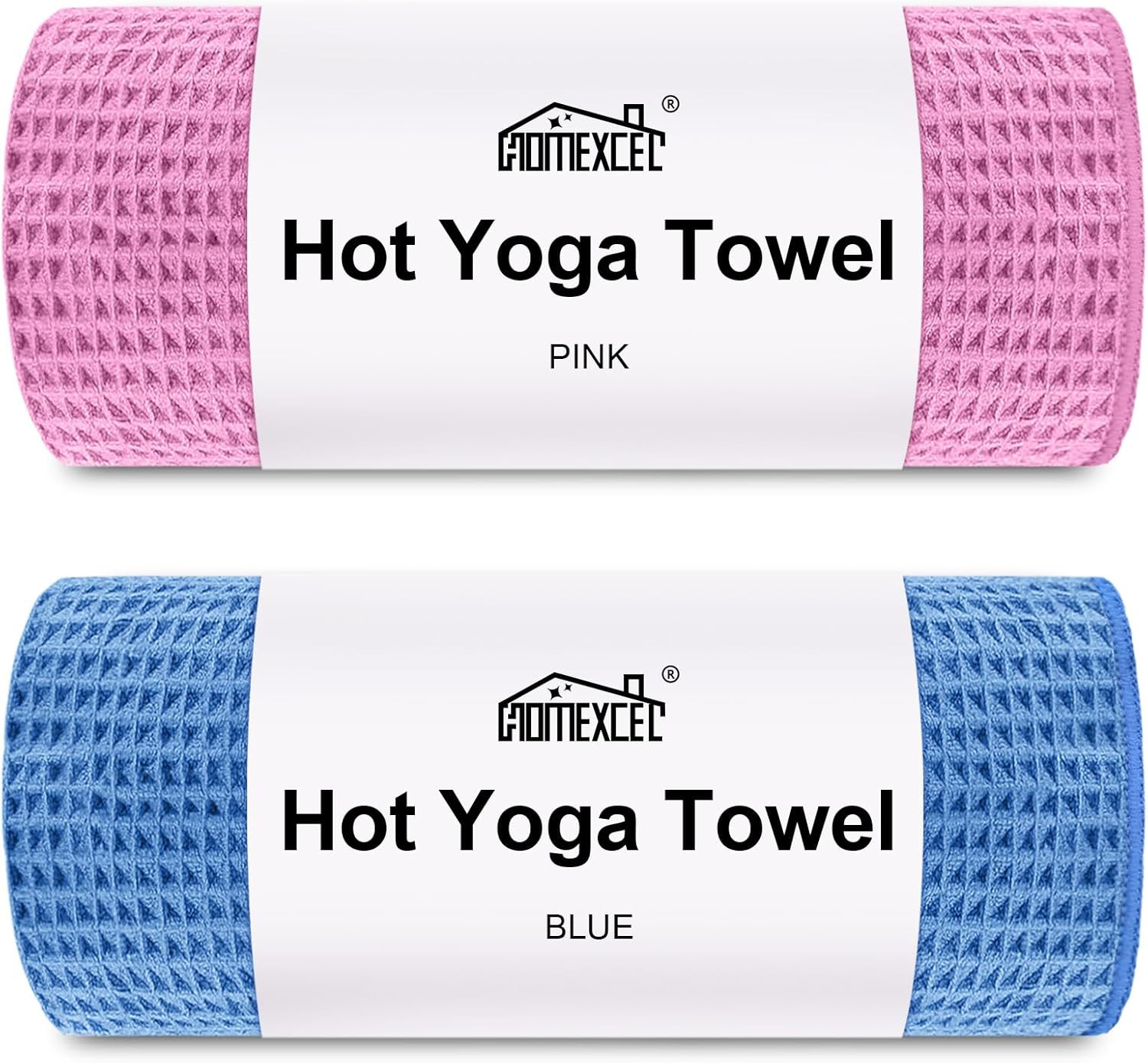 Hot Yoga Towels 2 Pack, (26.5″ X 72″) Non-Slip & Ultra-Absorbent Microfiber Yoga