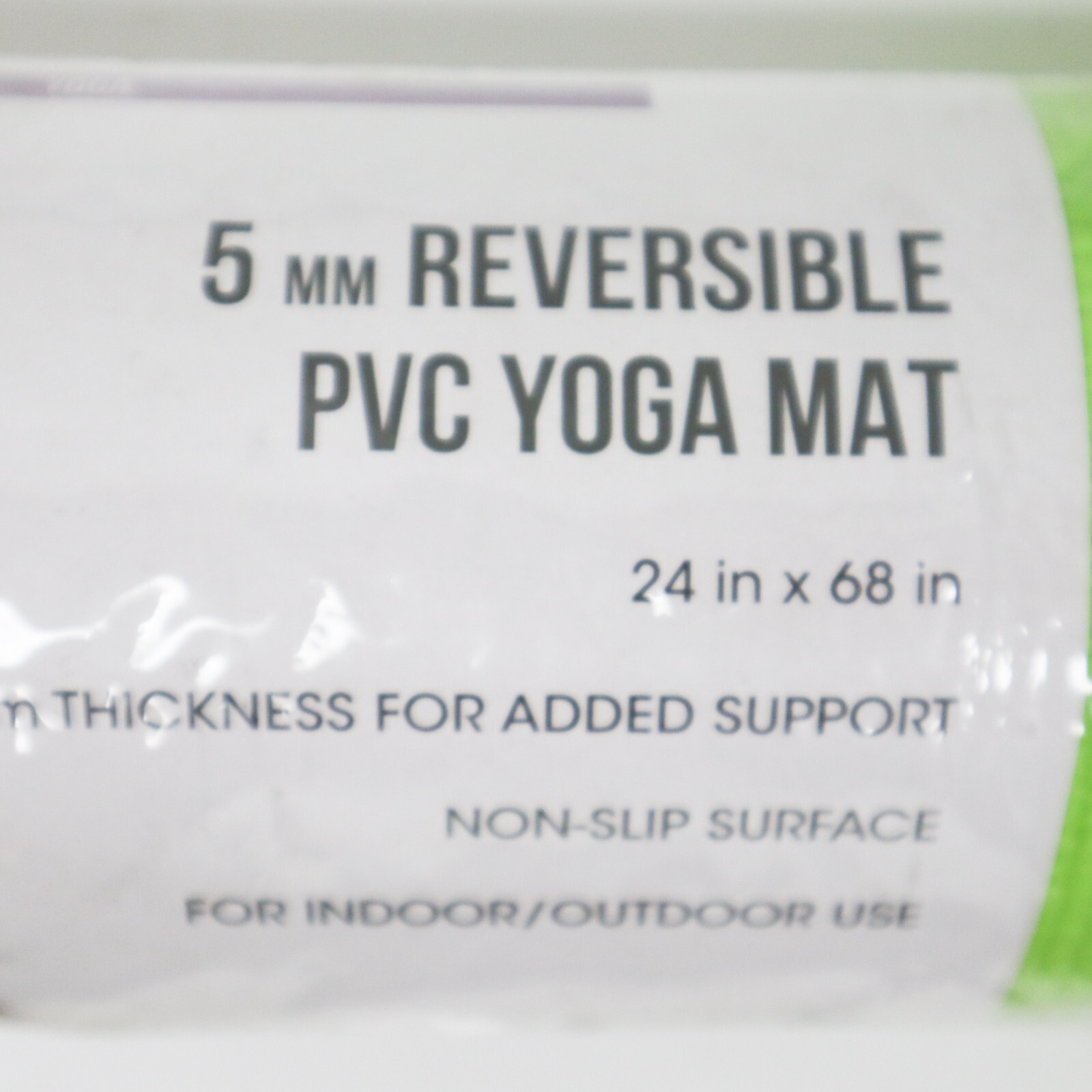 GoZone Reversible PVC Yoga Mat Green and Grey 24in x 68in Indoor Outdoor Use