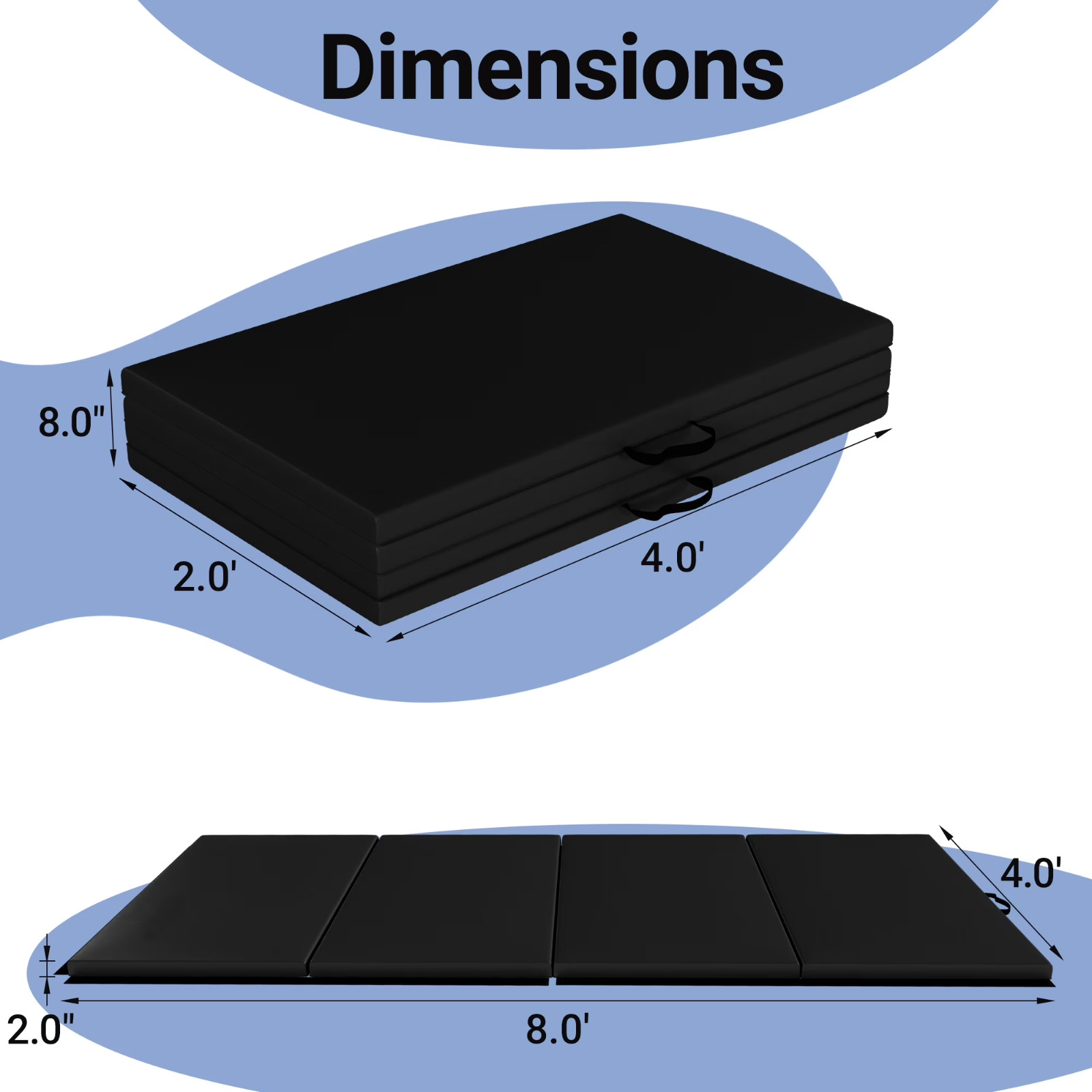 Versatile 4’x8’x2″ High-Density Gym Mats – Extra Thick, Anti-Tear, Easy-Clean, F
